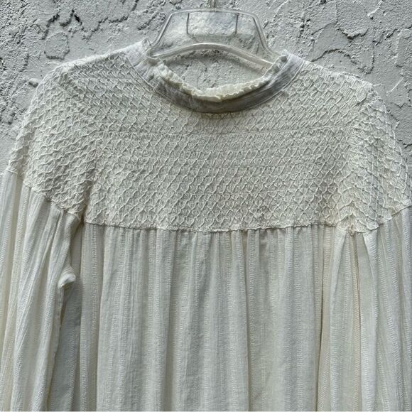 FREE PEOPLE Obi Mila Smocked Tunic Blouse Size Medium - Picture 12 of 12